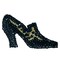 Vintage High Heel Shoe Beaded Sequin Applique
